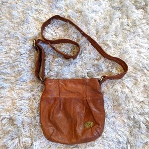 UGG brown leather crossbody bag